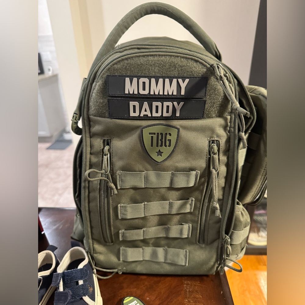 TBG Tactical Green mini Diaper bag Backpack & accessory Bundle